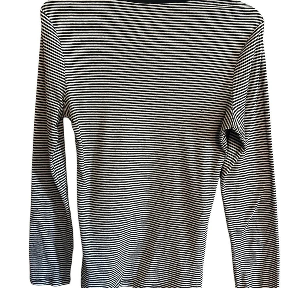 Striped Black and White Women's Top - Picture 2 of 4